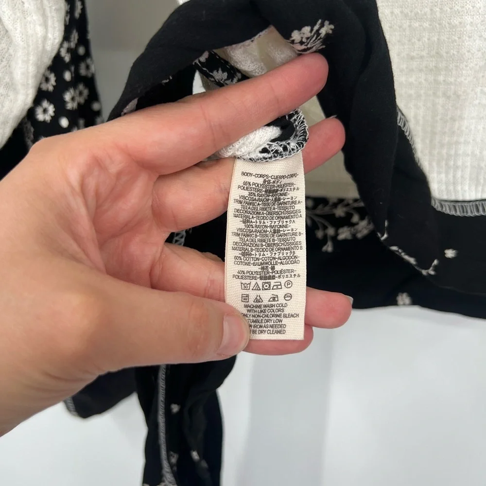 Free People Auxton Floral Thermal Long Sleeve Wrap Top